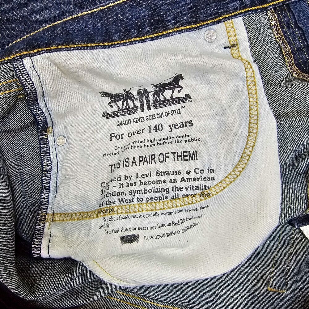 Levi Strauss & Co 505 Dark Wash Mid Rise Straight Men's Jeans Size 38 X 30 - Picture 6 of 7